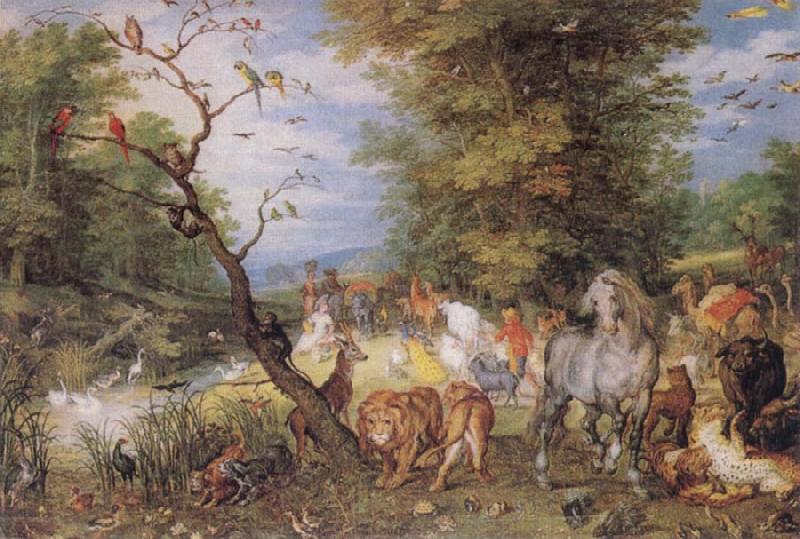 Jan Brueghel The Elder The Animals entering the Ark France oil painting art
